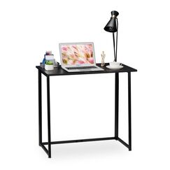 Relaxdays Schreibtisch klappbar Schwarz