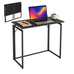 Relaxdays Schreibtisch klappbar Schwarz