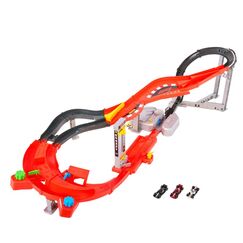 Hot Wheels Racing Formel-1-Downhill-Rennstrecke mit 3 Die-Cast-F1-Spielzeugautos im Maßstab 1:64