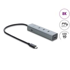 DeLOCK 64379 Schnittstellen-Hub USB Typ-C 10000 Mbit/s Grau