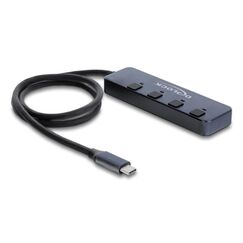 DeLOCK 64384 Schnittstellen-Hub USB Typ-C 10000 Mbit/s Grau