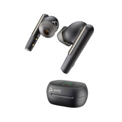 HP Poly Voyager Free 60+ UC Carbon Black Earbuds +BT700 USB-C Adapter +Touchscreen-Ladeetui