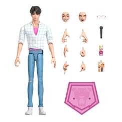 Mattel KPop Demon Hunters Saja Boys Jinu-Actionfigur, ca. 17 cm groß, mit Zubehörteilen sowie austauschbaren Gesichtern und Händen