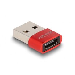 DeLOCK USB 2.0 Adapter USB Typ-A Stecker zu USB Type-C Buchse rot, Farbe: Rot