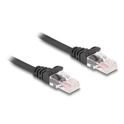 DeLOCK RJ45 Spiralkabel Stecker zu Stecker Cat.5e 1 m schwarz, Länge: 1 m