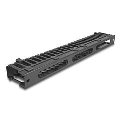 DeLOCK 19″ Kabelmanagement Rangierpanel mit 3 Öffnungen 1 HE schwarz