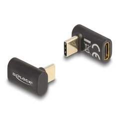 DeLOCK Adapter USB 40 Gbps USB Type-C PD 3.0 100 W Stecker zu Buchse gewinkelt 8K 60 Hz