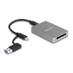 DeLOCK USB Type-C Card Reader im Aluminium Gehäuse für CFexpress oder XQD Speicherkarten