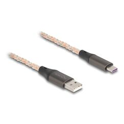DeLOCK USB 2.0 Kabel Typ-A zu USB Type-C mit RGB Beleuchtung 1 m