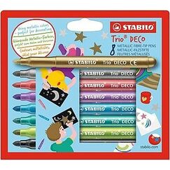 STABILO Trio DECO Filzstift Gold, Metallic black, Metallicblau, Metallic green, Metallic lilac, Metallic pink, Silber 8 Stück(e)
