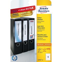 Avery L4761-25 selbstklebendes Etikett Abgerundetes Rechteck Permanent Weiß 120 Stück(e)