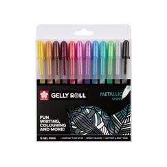 Sakura POXPGBMET12 Gelstift Fein Verschlossener Gelschreiber Metallisch, Mehrfarbig 12 Stück(e)