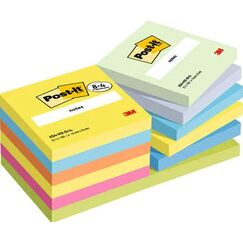 Post-It 7100259664 Klebezettel Quadratisch Blau, Grün, Orange, Pink, Gelb 100 Blätter Selbstklebend