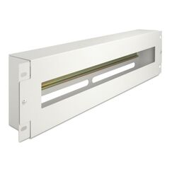 DeLOCK 19″ Schutzschalterleiste mit Abdeckung und Hutschiene 3 HE Metall grau