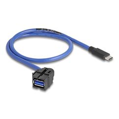 DeLOCK Keystone Modul USB 5 Gbps A Buchse zu USB Type-C Stecker mit Kabel