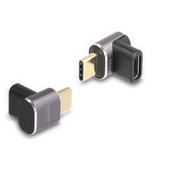 DeLOCK USB Adapter 40 Gbps USB Type-C™ PD 3.0 100 W Stecker zu Buchse gewinkelt 8K 60 Hz Metall kompakt