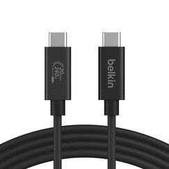 Belkin INZ004BT2MBK USB Kabel USB4 Gen 2x2 2 m USB C 20 Gbit/s 240 W Schwarz