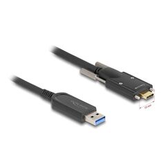 DeLOCK Aktives Optisches Kabel USB 10 Gbps Typ-A Stecker zu USB Type-C Stecker mit Schrauben seitlich 7,5 m, Länge: 7,5 m