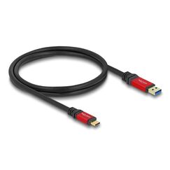 DeLOCK USB 10 Gbps Kabel USB Typ-A Stecker zu USB Type-C Stecker 1 m rot Metall, Länge: 1 m