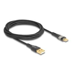 DeLOCK USB 2.0 Kabel Typ-A Stecker zu USB Type-C Stecker mit Schnellladefunktion 60 W transparent 2 m