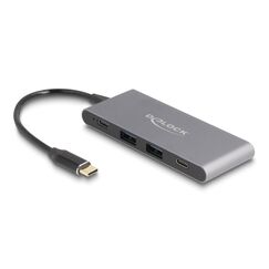 DeLOCK 4 Port USB Type-C Hub mit 2 x USB Typ-A und 2 x USB Type-C 10 Gbps