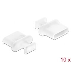 DeLOCK Staubschutz für USB Type-C Buchse mit Griff 10 Stück weiß