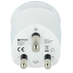 Skross 1.500202-E Netzstecker-Adapter Typ F Weiß