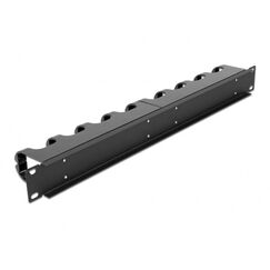 DeLOCK 19″ Kabelmanagement Rangierpanel mit 10 geschlossenen Kabelführungsbügeln 1 HE schwarz