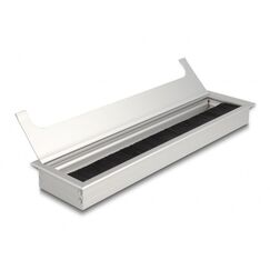 DeLOCK Kabeldurchführung für Tischeinbau mit Bürste 300 x 80 x 28 mm silber