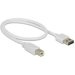 DeLOCK 0.5m, USB2.0-A/USB2.0-B USB Kabel 0,5 m USB A USB B 0,48 Gbit/s Weiß, Länge: 0,5 m