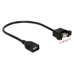 DeLOCK 0.25m 2xUSB2.0-A USB Kabel USB 2.0 0,25 m USB A 0,48 Gbit/s Schwarz