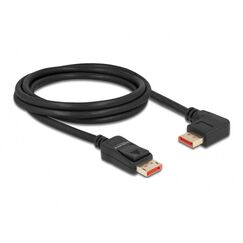 DeLOCK DisplayPort Kabel Stecker gerade zu Stecker 90° links gewinkelt 8K 60 Hz 2 m, Länge: 2 m