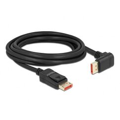 DeLOCK DisplayPort Kabel Stecker gerade zu Stecker 90° unten gewinkelt 8K 60 Hz 3 m