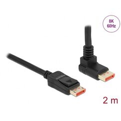 DeLOCK DisplayPort Kabel Stecker gerade zu Stecker 90° oben gewinkelt 8K 60 Hz 2 m