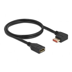DeLOCK DisplayPort Verlängerungskabel Stecker 90° rechts gewinkelt zu Buchse 8K 60 Hz 1 m