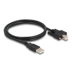 DeLOCK Kabel USB 2.0 Typ-A Stecker zu Typ-B Stecker mit Schrauben 3 m, Länge: 1 m