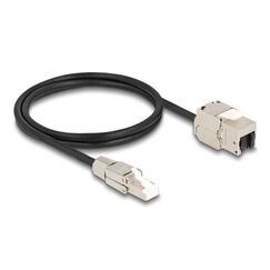 DeLOCK Kabel RJ45 Stecker feldkonfektionierbar zu Keystone Modul RJ45 Buchse Cat.6A 1 m, Länge: 1 m