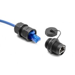 DeLOCK RJ45 Cat.6A Kupplung mit Verschlusskappe IP67 staub- und wasserdicht