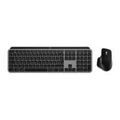 Logitech MX Keys S Combo for Mac Tastatur Maus enthalten Heimbüro RF Wireless + Bluetooth QWERTZ Schweiz Aluminium, Schwarz