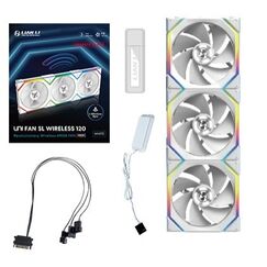 Lian Li UNI FAN SL Wireless 120 Reverse Blade Computergehäuse Ventilator 12 cm Weiß 3 Stück(e), Farbe: Weiß
