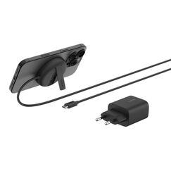 Belkin WIA011KQBK Ladegerät für Mobilgeräte Kopfhörer, Smartphone Schwarz USB Kabelloses Aufladen Schnellladung Drinnen, Farbe: Schwarz, Länge: 2 m