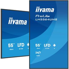 iiyama LH5564UHS-B1AG Signage-Display Digital Signage Flachbildschirm 139,7 cm (55") WLAN 500 cd/m² 4K Ultra HD Schwarz Eingebauter Prozessor Android 24/7