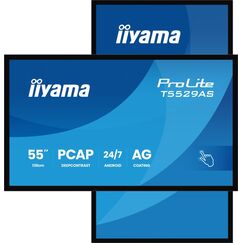 iiyama T5529AS-B1AG Signage-Display Kiosk-Design 138,7 cm (54.6") LED WLAN 450 cd/m² 4K Ultra HD Schwarz Touchscreen Eingebauter Prozessor Android 24/7
