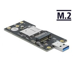 DeLOCK USB 3.0 Konverter Typ-A Stecker zu M.2 Key B mit SIM Slot