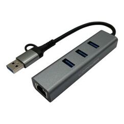 LC-Power LC-HUB-C-MULTI-9 Schnittstellen-Hub USB 3.2 Gen 1 (3.1 Gen 1) Type-A 5000 Mbit/s Anthrazit, Schwarz