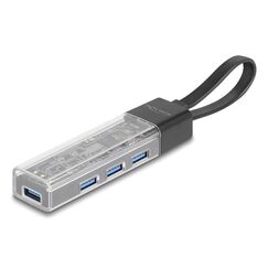 DeLOCK 64335 Schnittstellen-Hub USB 3.2 Gen 1 (3.1 Gen 1) Type-A + Type-C 5000 Mbit/s Schwarz, Transparent