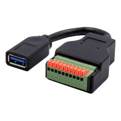 EXSYS EX-49126 USB Kabel USB 3.2 Gen 1 (3.1 Gen 1) 0,15 m USB A 10-pin terminal block 5 Gbit/s Schwarz