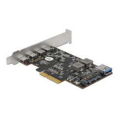 DeLOCK PCI Express x4 Karte zu 4 x USB Type-C + 1 x USB Typ-A - SuperSpeed USB 10 Gbps - Low Profile Formfaktor
