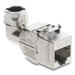 DeLOCK Keystone Modul RJ45 Buchse zu LSA Cat.6A mit Metall Latch werkzeugfrei 90° winkelbar geschirmt