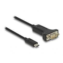 DeLOCK Adapter USB Type-C zu 1 x Seriell RS-232 D-Sub 9 Pin Stecker mit Muttern 1 m